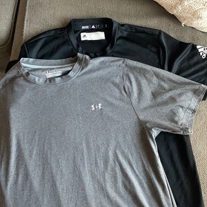 Men’s Large Under Armour/ Adidas dry-fit shirt